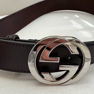Authentic Gucci dark brown leather belt!